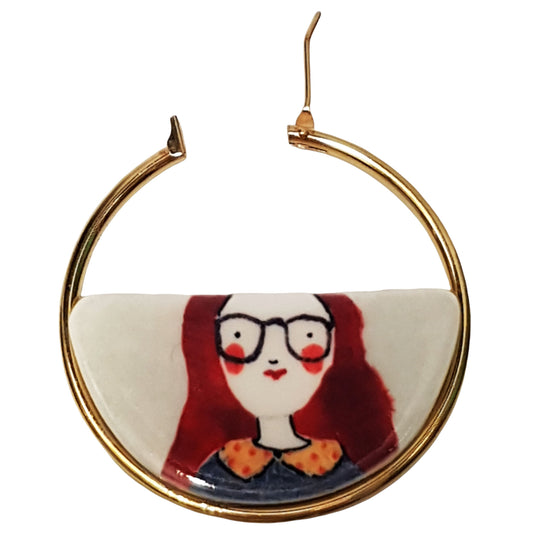 Orecchini pendenti mezzaluna Chica occhiali-MANITAS DE PLATA-VIALESCARPE