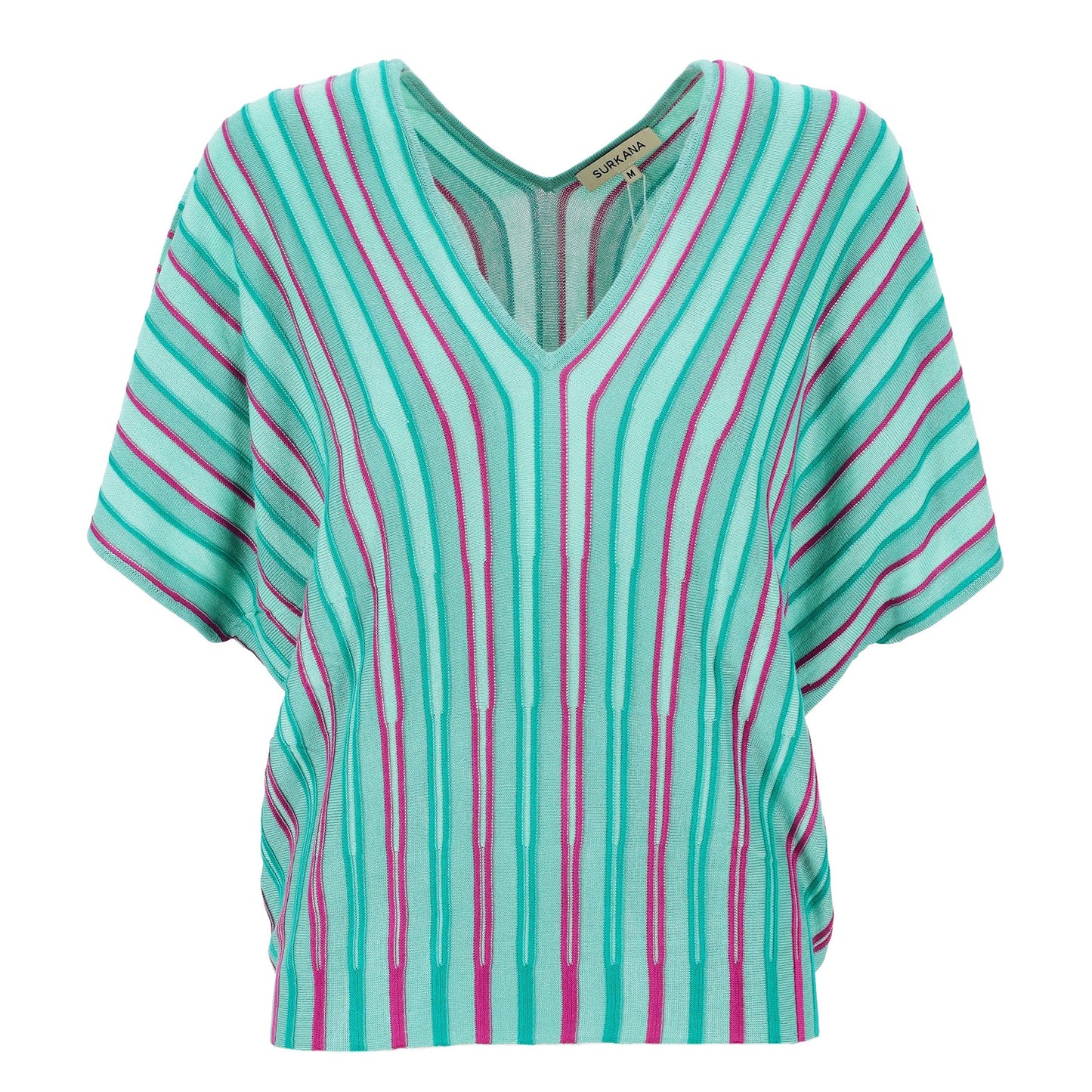 SURKANA - Pullover in maglia manica corta a pipistrello