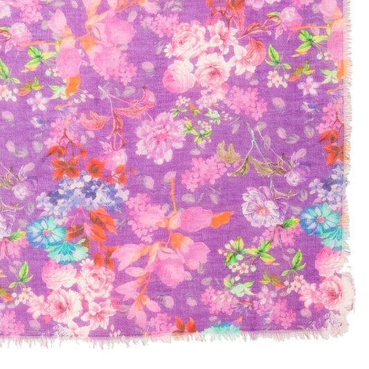 Scialle Foulard Pareo IlFiloNatural Peonie Viola-GliARTiCOLiIL-VIALESCARPE