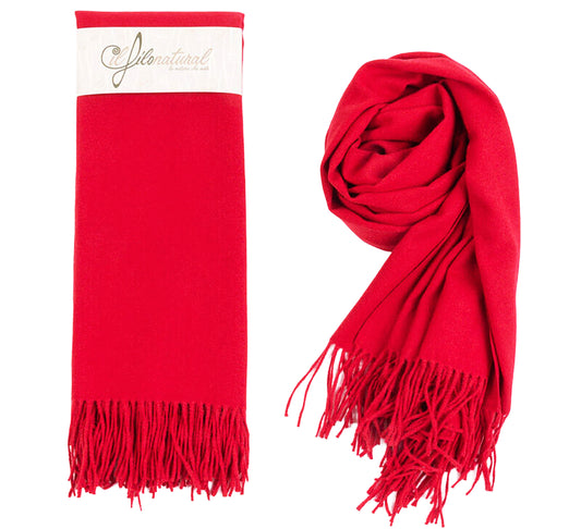 Scialle Pashmina Stola Classica Frange Cobalto