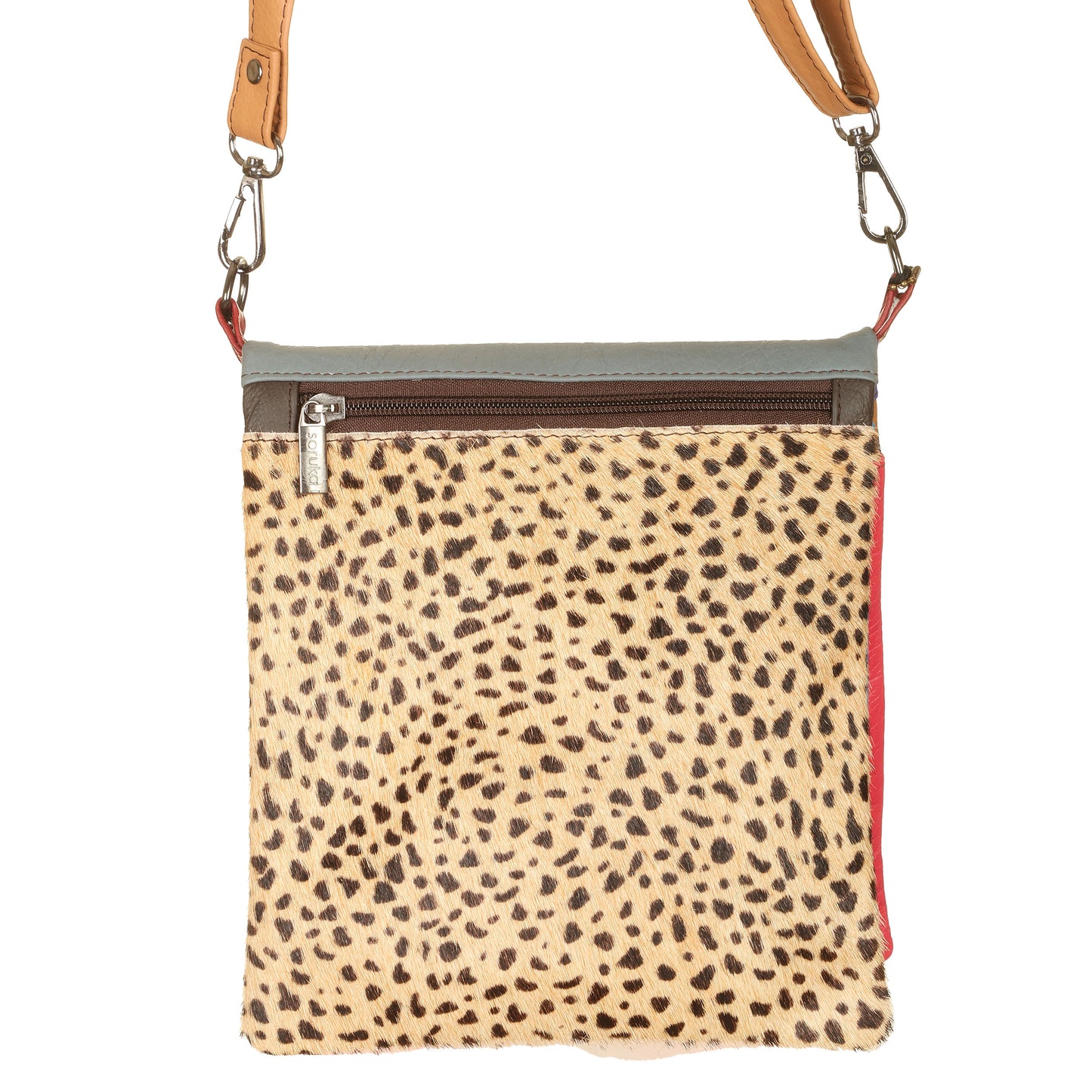SORUKA Borsa Robin 4 facciate Rosso-Blu-Turchese-Maculato