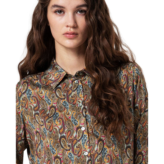 SURKANA - Camicia con stampa paisley fluida multicolore-SURKANA-VIALESCARPE