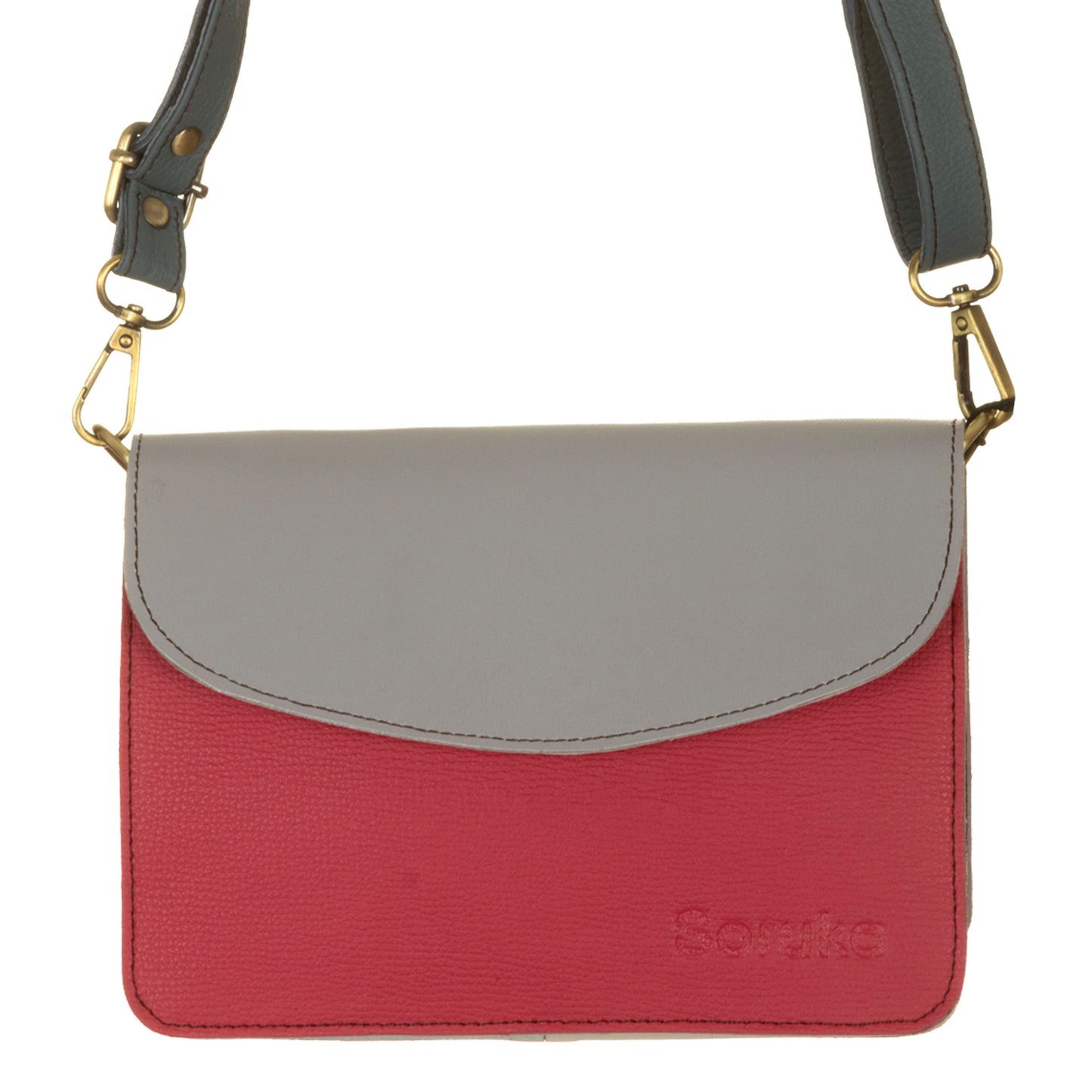 SORUKA Borsa Margot liscia basic Shoking, Grigio, Fango