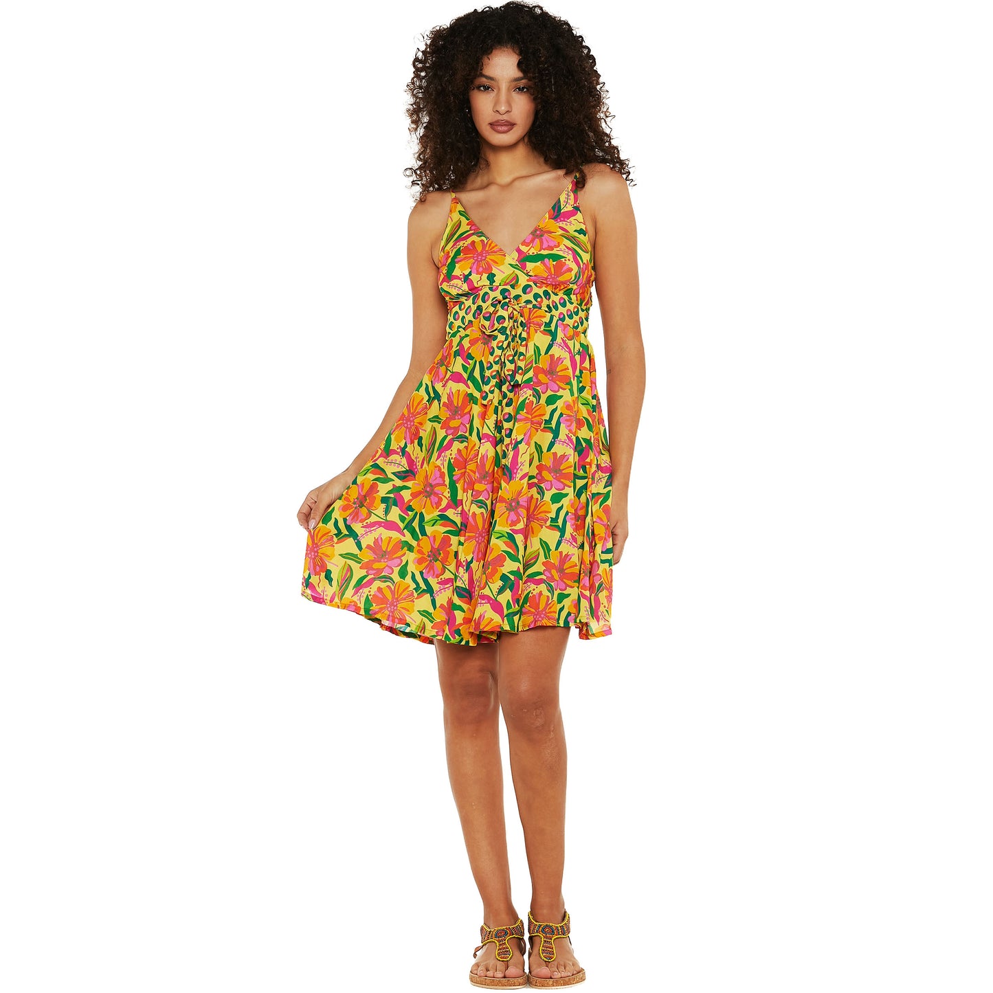 BABA DESIGN - Abito corto Flowers Paradise