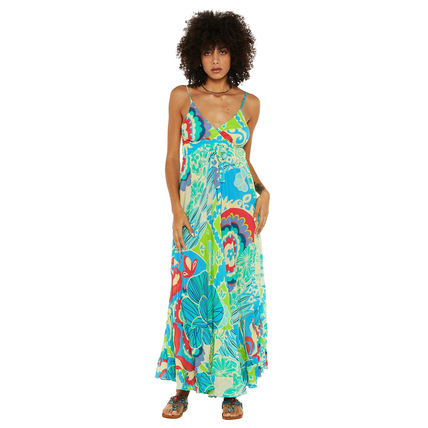 BABA DESIGN - Abito lungo MYSTIC LAGOON