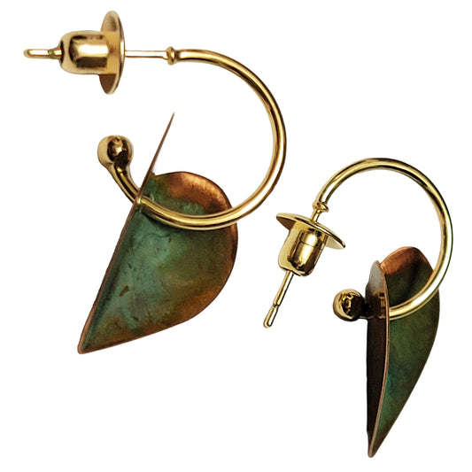 HOIKO Orecchini in rame e ottone a foma di cuore 03