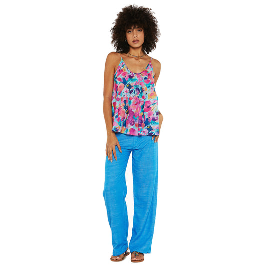 BABA DESIGN Top SEA BLOOM Verde e Multicolor