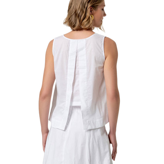 SURKANA Top senza Maniche con Scollo Rotondo bianco