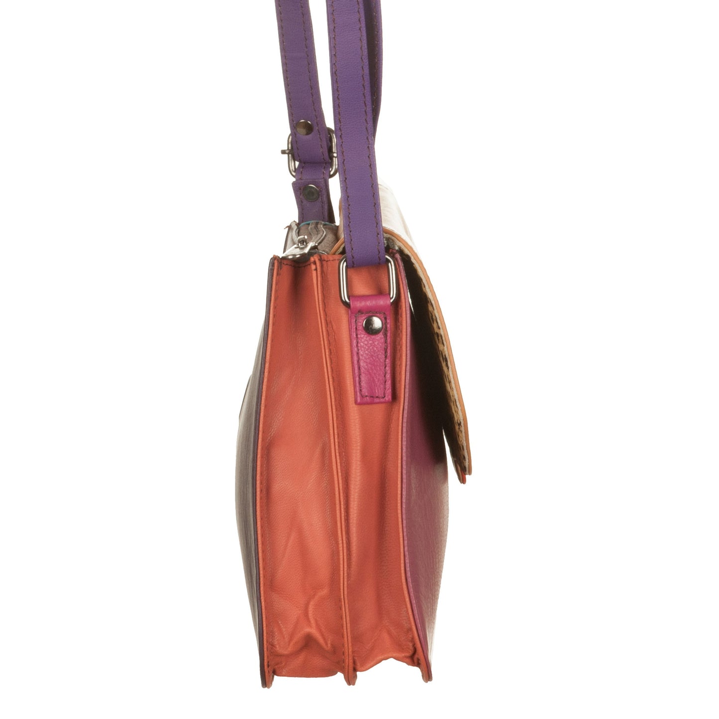 Borsa Martina pattina reversibile Bordò-Cuoio-Testa di Moro