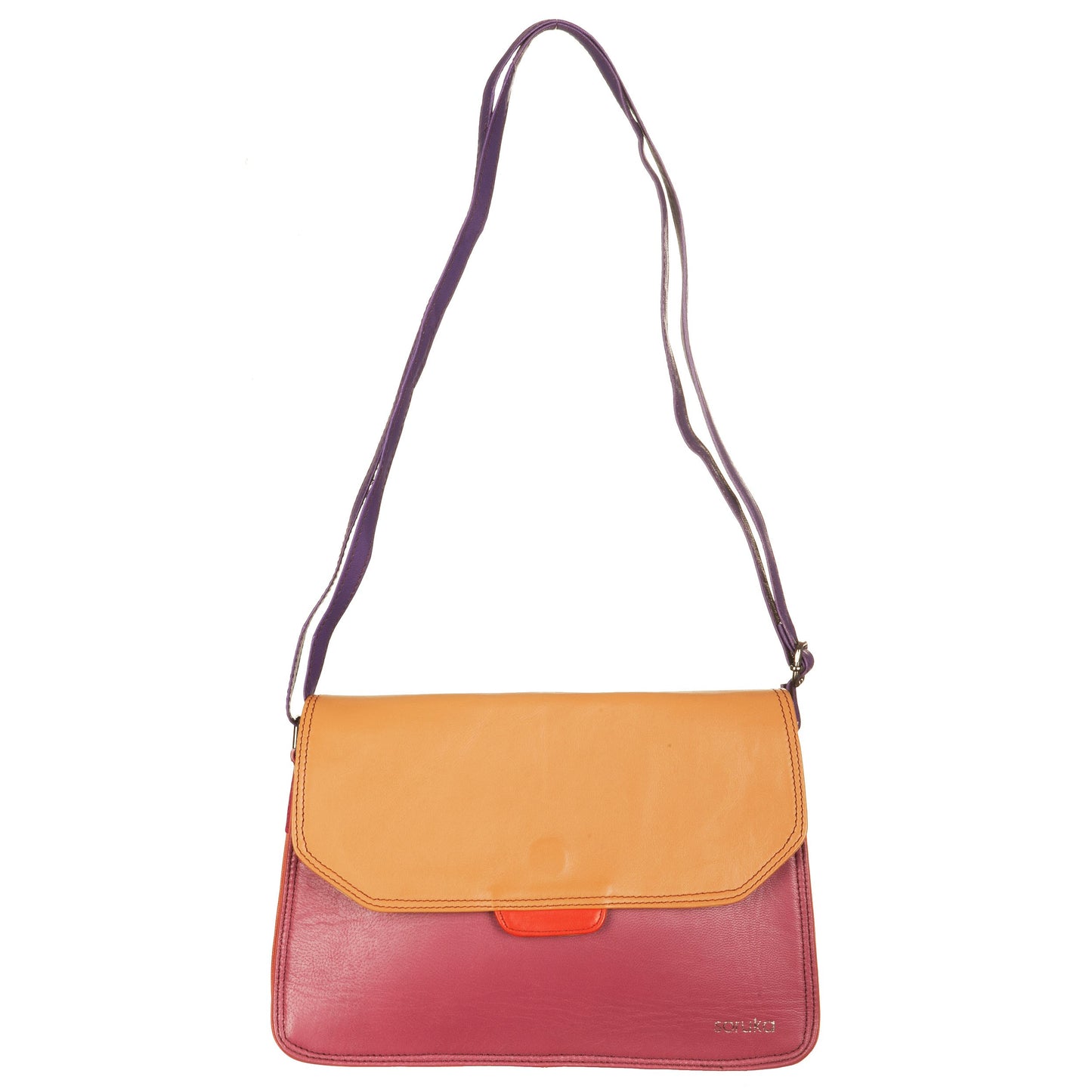 Borsa Martina pattina reversibile Bordò-Cuoio-Testa di Moro