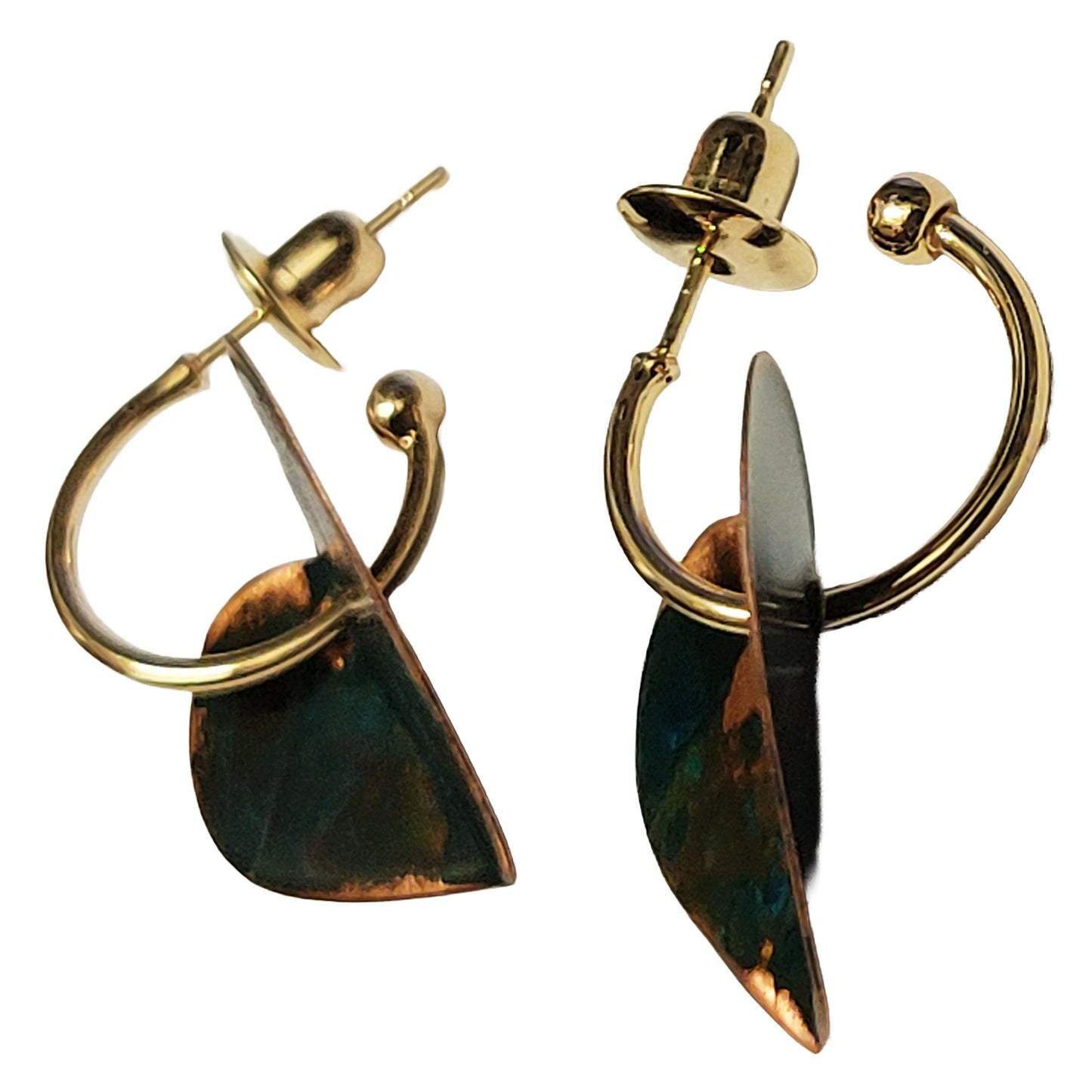 HOIKO Orecchini in rame e ottone a foma di cuore 01