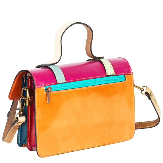 Borsa Cartella Mini Reuse Multicolor Pattina Fucsia