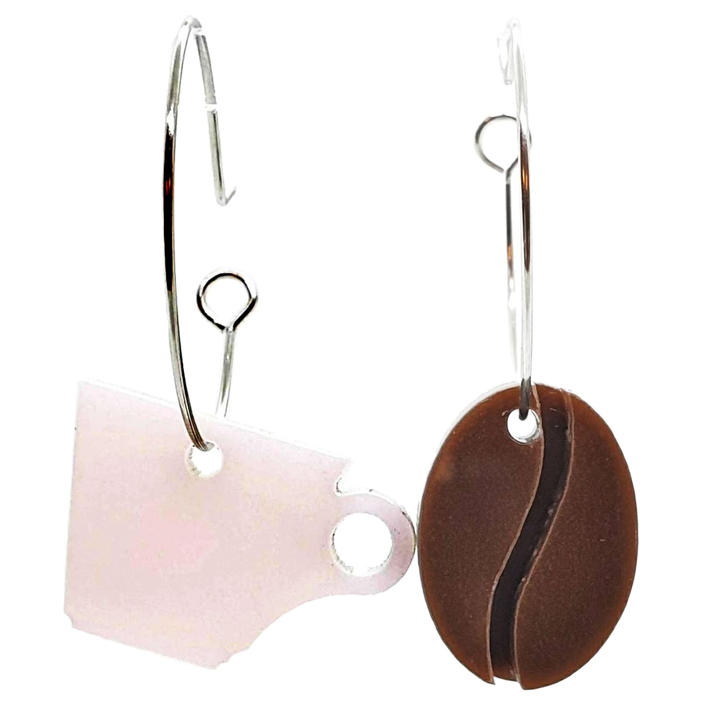 ARKY FLY Orecchini cerchio tazza chicco bianco e marrone