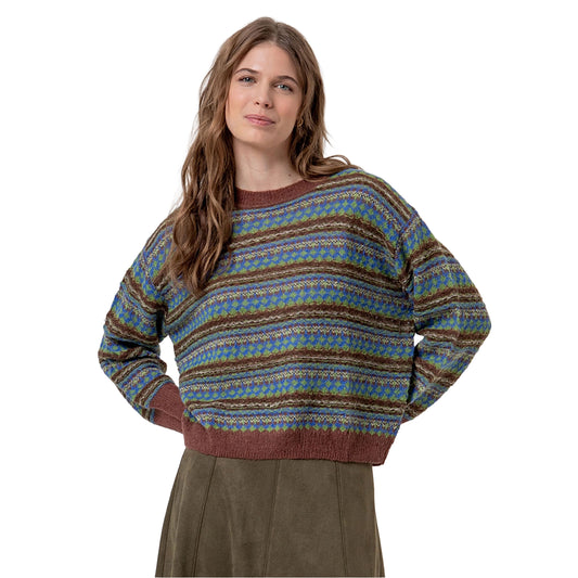 SURKANA Maglione Girocollo Jacquard Bordeaux