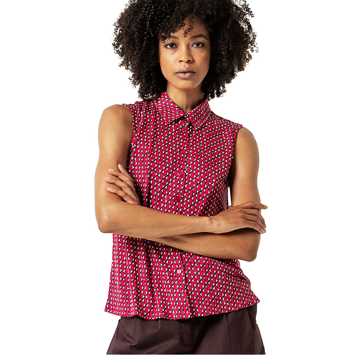 SURKANA - Blusa senza maniche in lyocell stampato