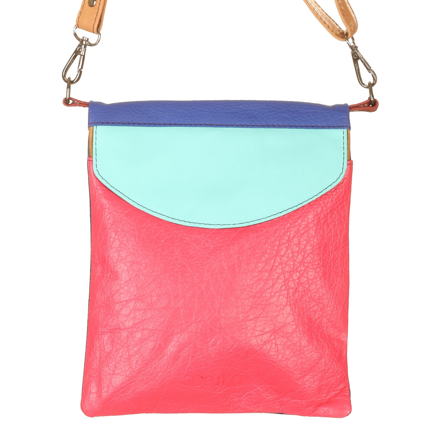 SORUKA Borsa Robin 4 facciate Rosso-Blu-Turchese-Maculato