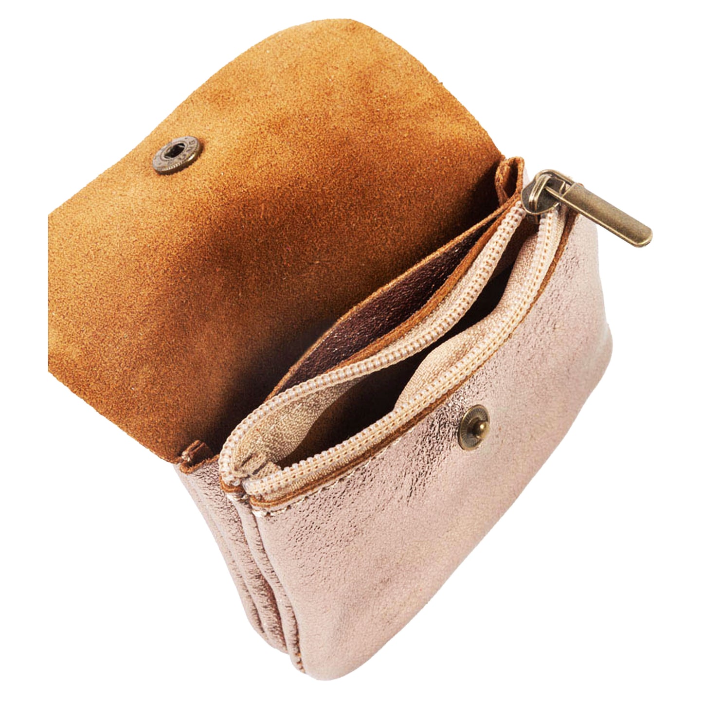 Borsa Pochette con Pattina e zip Pelle Laminata