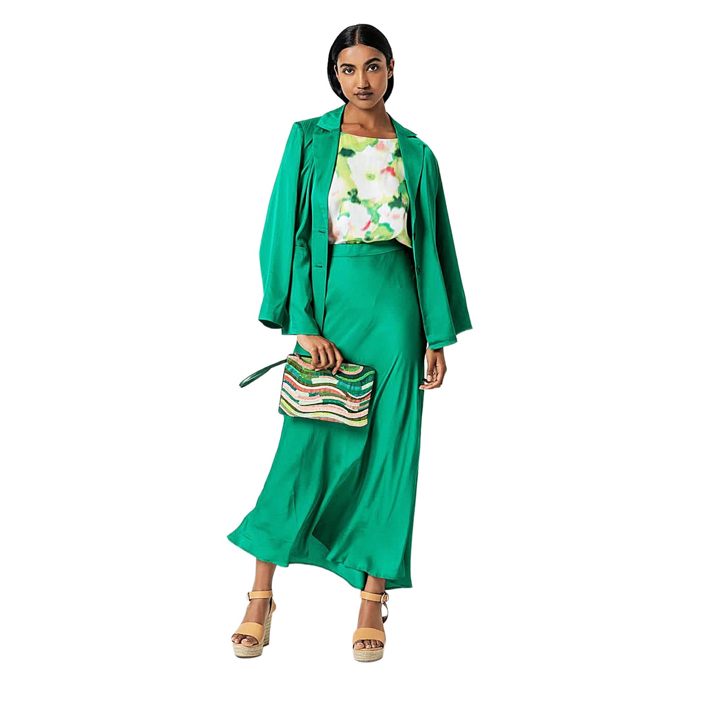 SURKANA - Blusa satinata con scollo a barchetta, manica corta-SURKANA-VIALESCARPE