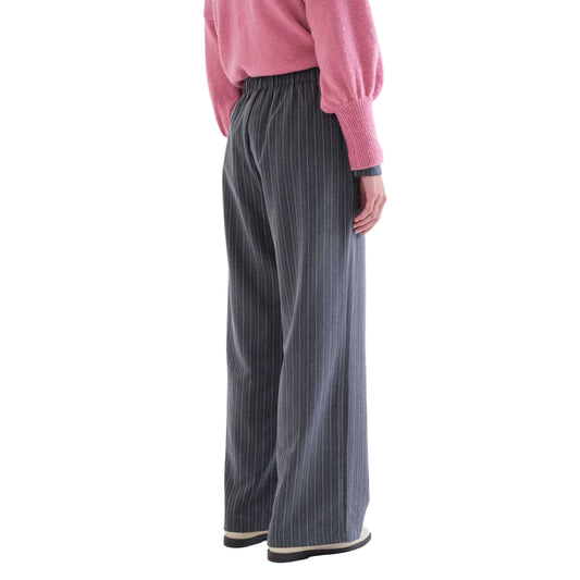 COMPAÑÍA FANTÁSTICA Pantaloni grigio antracite a righe sottili