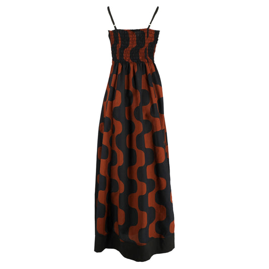 KARAKORUM Vestito lungo JASMINE Nero e Marrone-KARAKORUM-VIALESCARPE