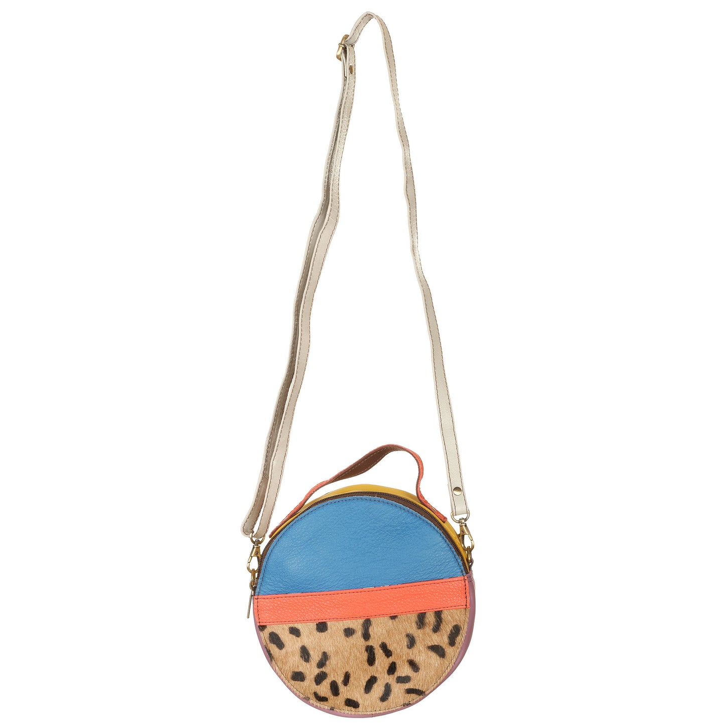 SORUKA Borsa Hera stampa/pelo Maculato-Arancio-Denim
