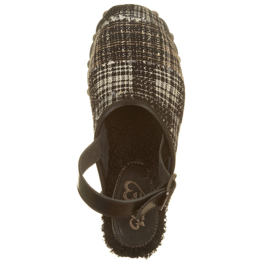 Sabot con tacco, tessuto scozzese-GLOVE-VIALESCARPE