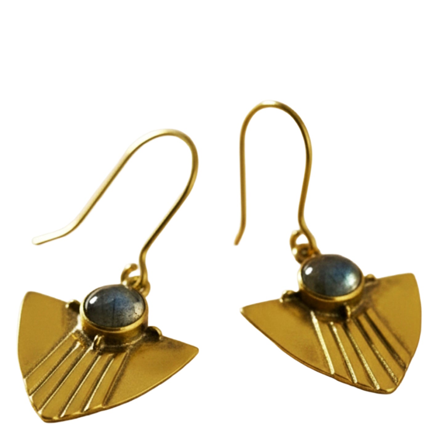SURKANA Orecchini a triangolo con labradorite