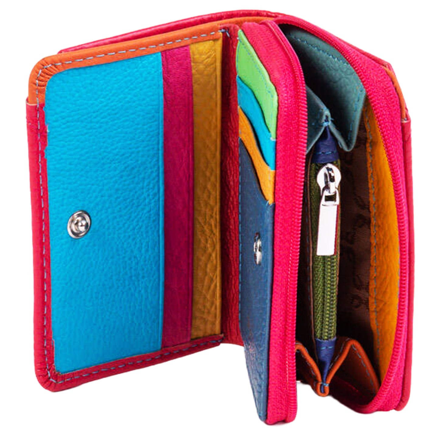 Portafoglio Piccolo Fucsia in Pelle