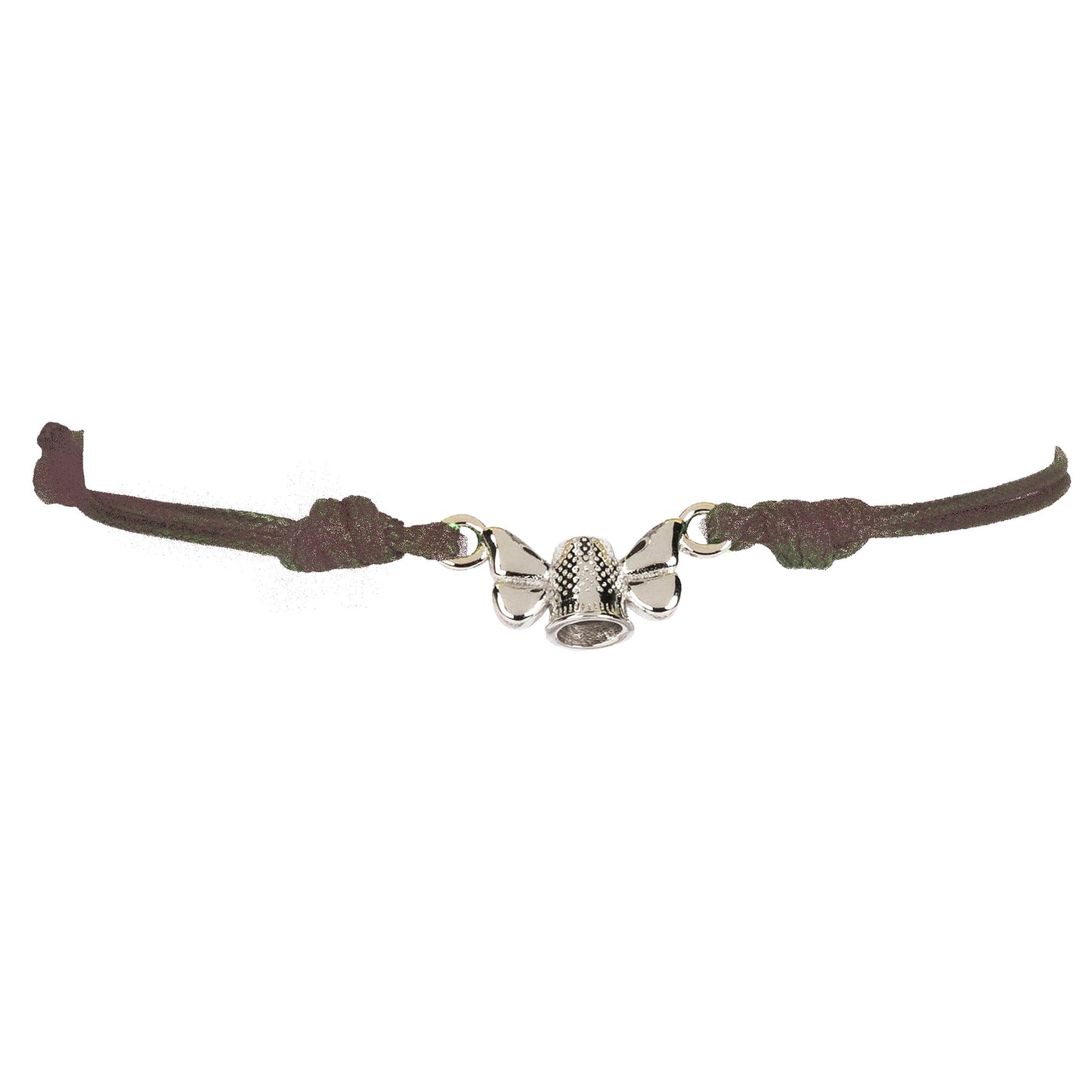 Bracciale Filo Magico Cotone Ditale rodio FARFALLA