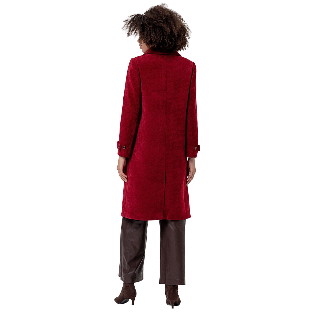 SURKANA Cappotto lungo in ciniglia Rosso Inglese