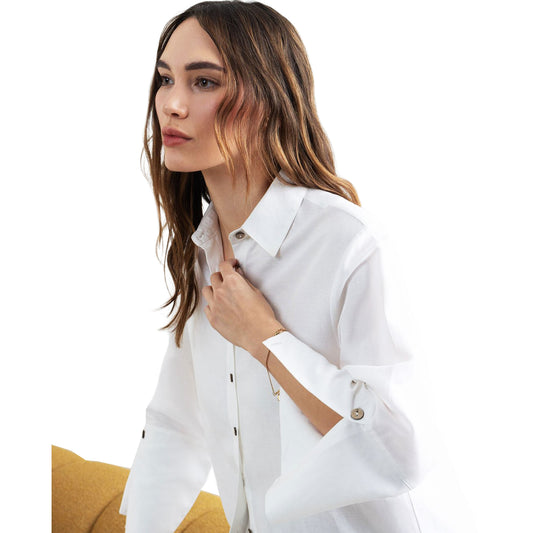 SURKANA - Camicia oversize in lino manica 3/4-SURKANA-VIALESCARPE