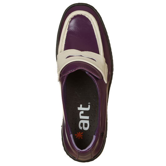 ART Mocassini Sofia Nappa Skinny Prugna e Crema-ART®-VIALESCARPE
