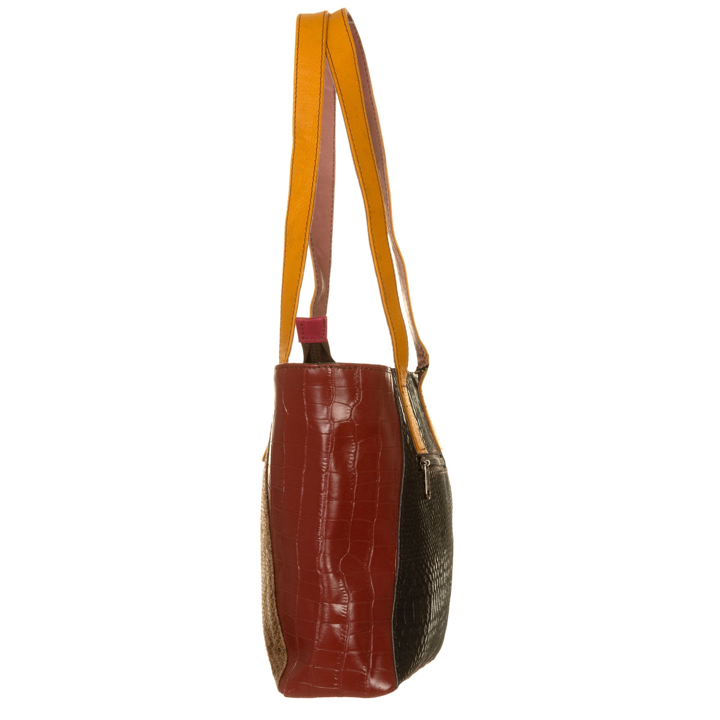 SORUKA Borsa BELLA stampata cocco-pitone Mattone, Nero, Roccia, Ocra