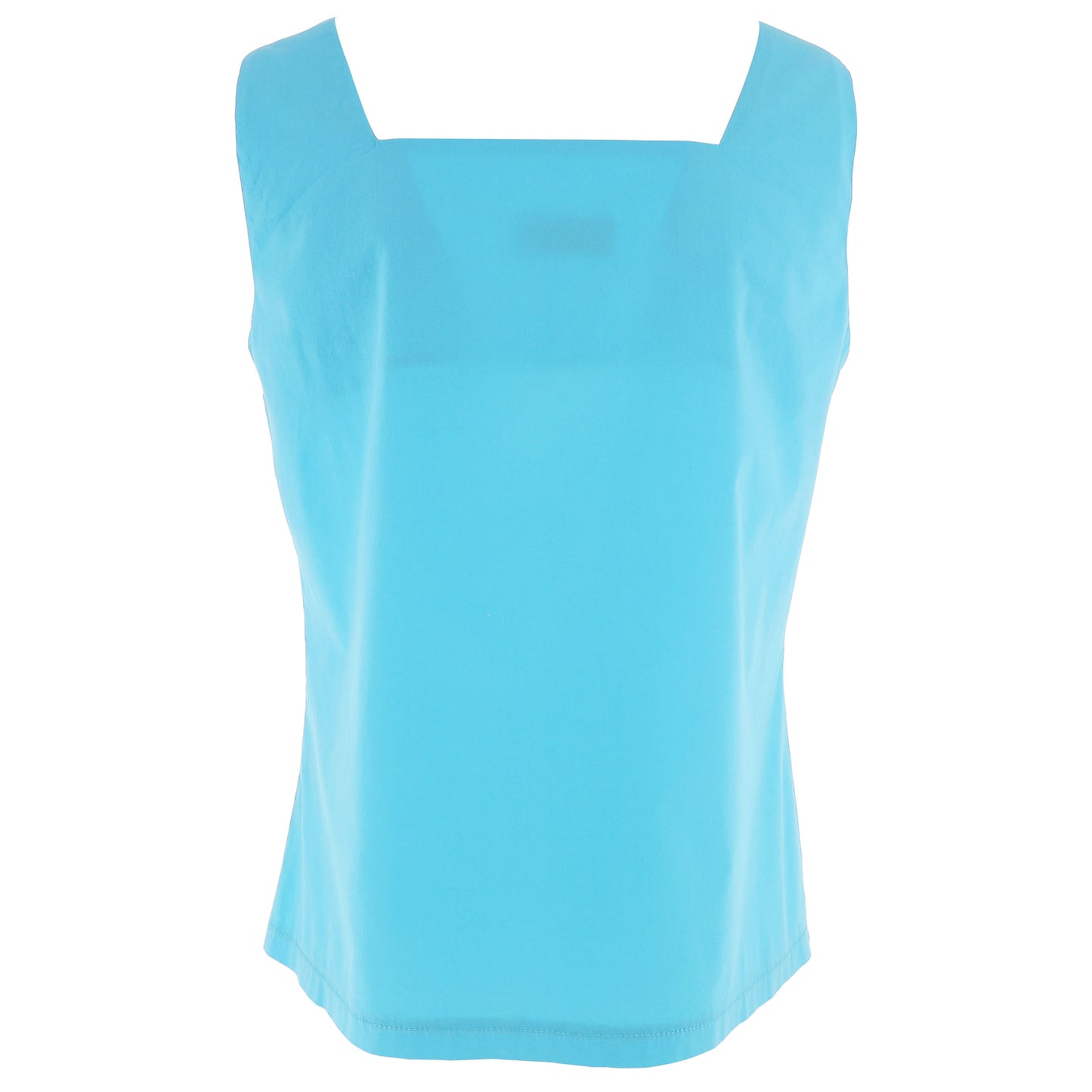 Top Donna KARAKORUM Estella Turchese in Cotone con Arricciatura Frontale.