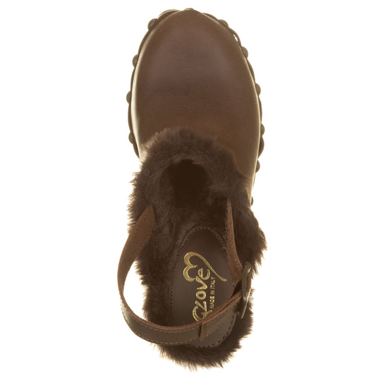 Sabot con tacco, fodera pelliccia-GLOVE-VIALESCARPE