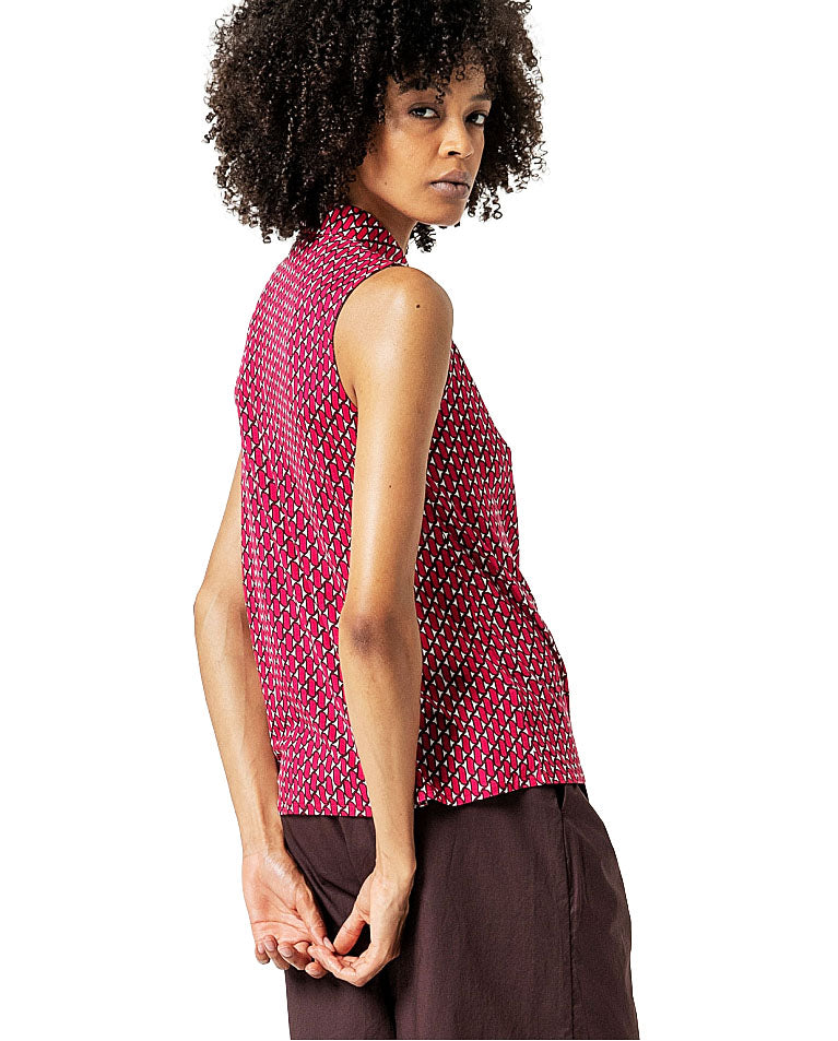 SURKANA - Blusa senza maniche in lyocell stampato