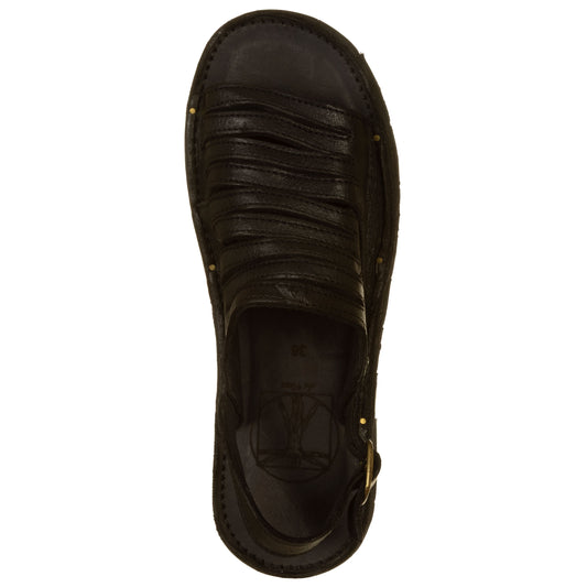 Sandalo traforato, bufalo nero-DA VINCI-VIALESCARPE