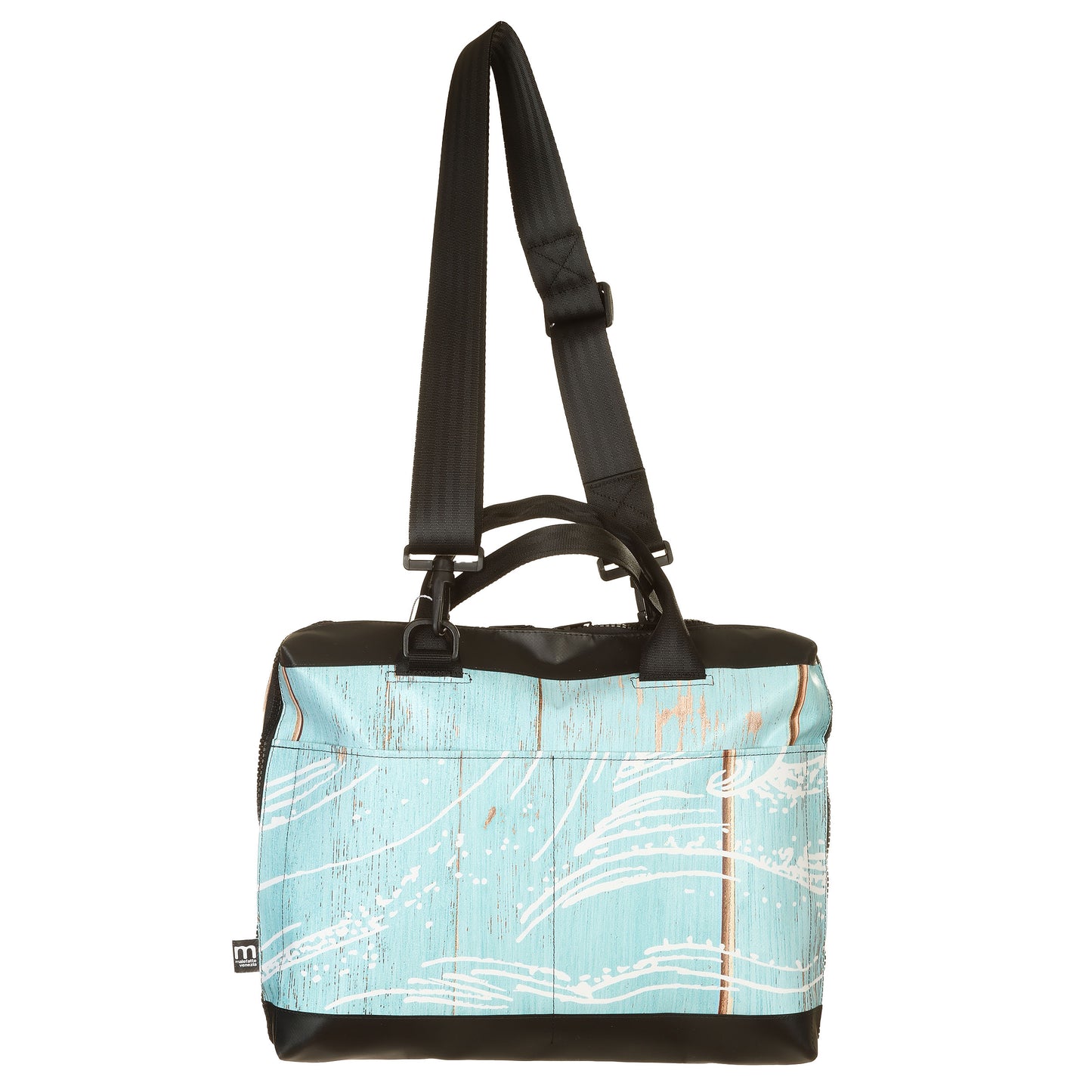 Borsa Office Slim Azzurro-Bianco-Marrone