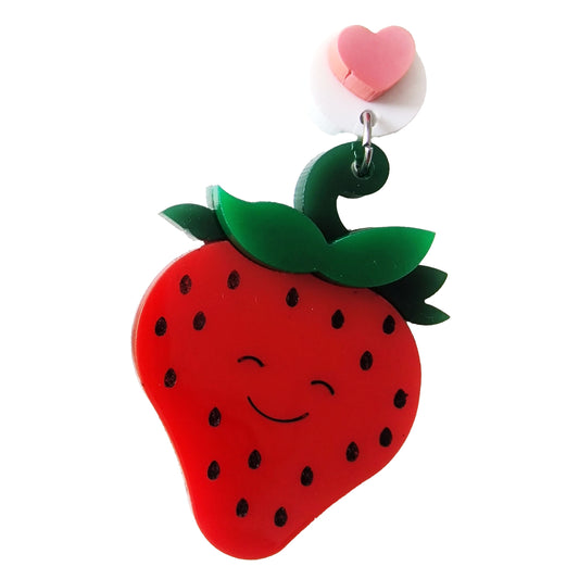 Orecchini pendenti asimmetrici Fragola e Panna-ARKYFLY-VIALESCARPE