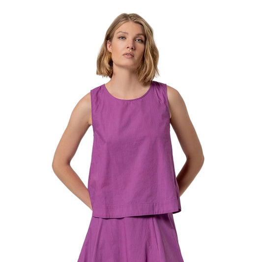 SURKANA Top senza Maniche con Scollo Rotondo Nero