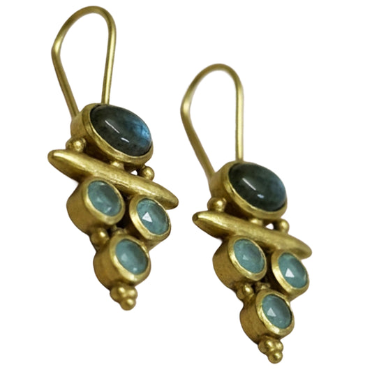 SURKANA Orecchini grappolo con labradorite