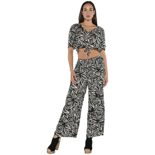 BABA DESIGN Pantaloni SUMMER HEAVEN Ecru e Nero