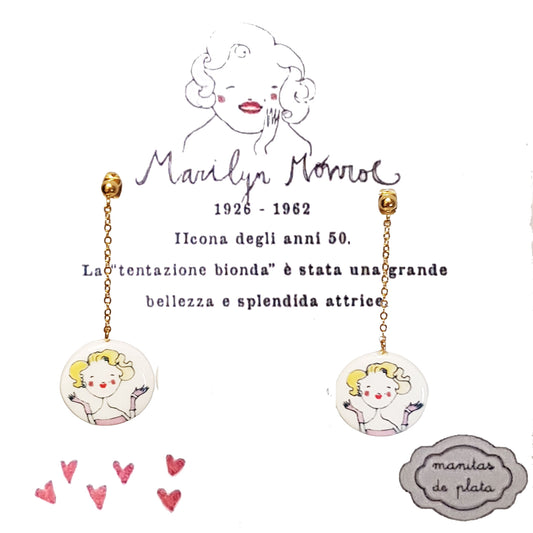 Orecchini pendenti Marilyn Monroe-MANITAS DE PLATA-VIALESCARPE