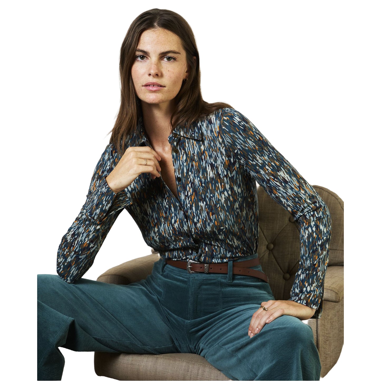 SURKANA - Camicia a maniche lunghe elastica e fluida-SURKANA-VIALESCARPE