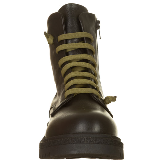 BUENO - Anfibi con lacci in contrasto, zip laterale-BUENO-VIALESCARPE