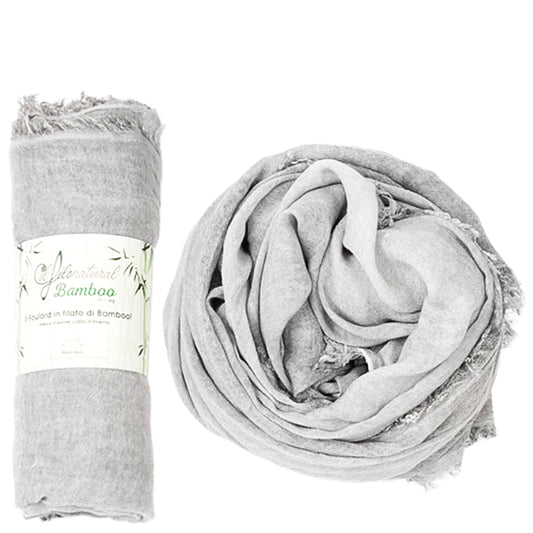 Il Foulard in Filato di Bamboo EcoVeg Tinto a Freddo Grigio chiaro