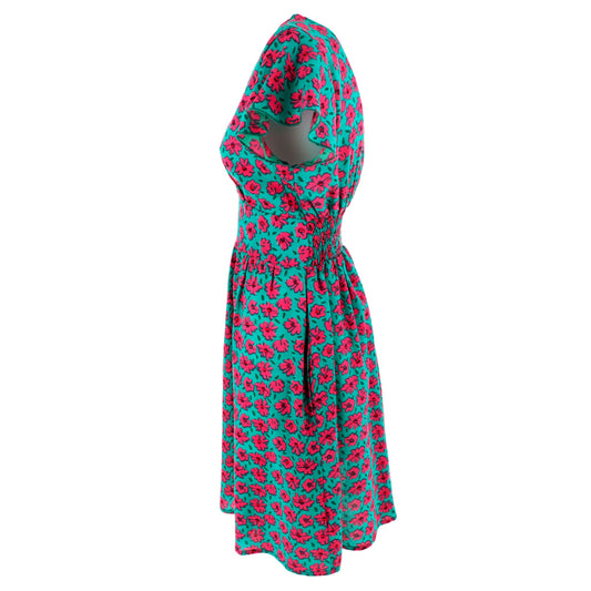 KARAKORUM Vestito corto COSIMA Fuxia e multicolor-KARAKORUM-VIALESCARPE