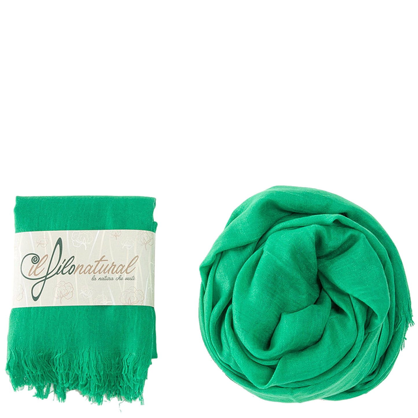 Scialle Foulard Pareo IlFiloNatural Gigante Verde Prato-GliARTiCOLiIL-VIALESCARPE