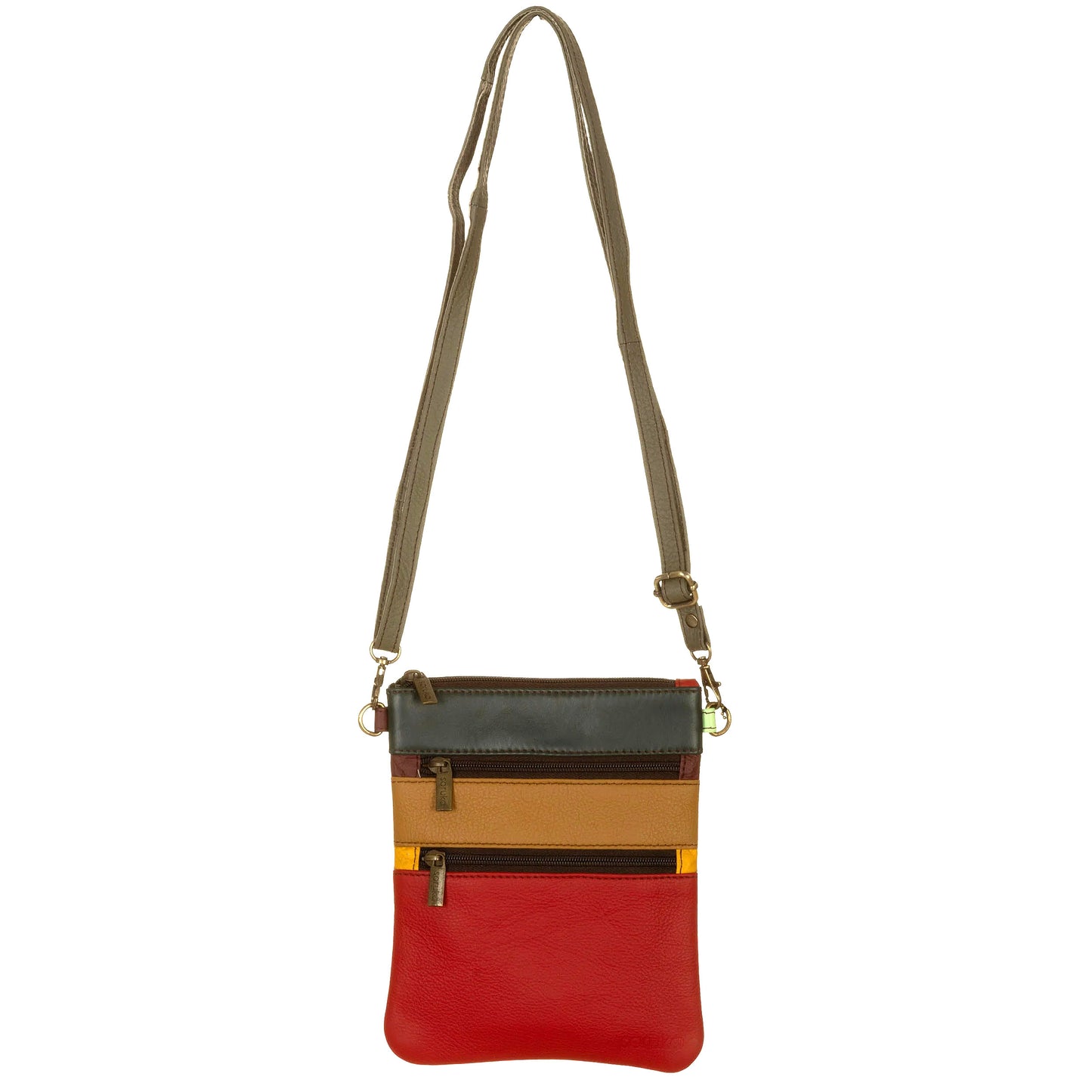 SORUKA Borsetta Maya liscia Rosso, Cognac, Grigio
