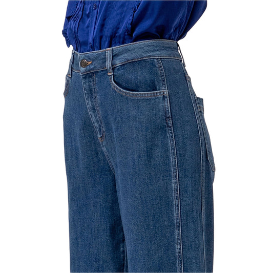 SURKANA Jeans Wide Leg con Orlo Risvoltato Indigo-SURKANA-VIALESCARPE